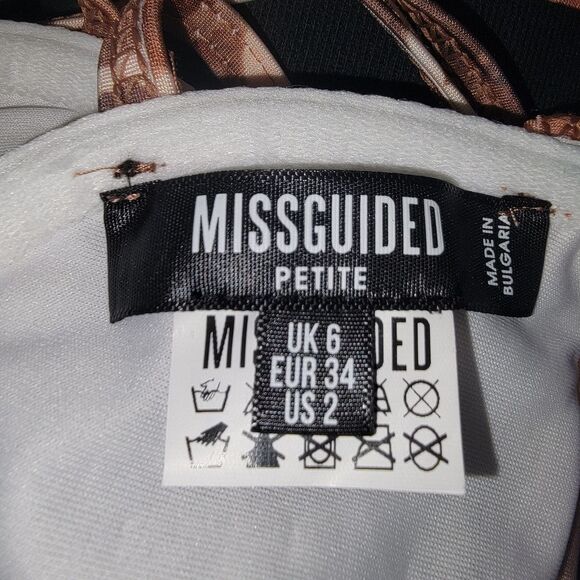 Missguided Nwot Animal Print Halter Bikini Top Size 2 - Picture 4 of 5